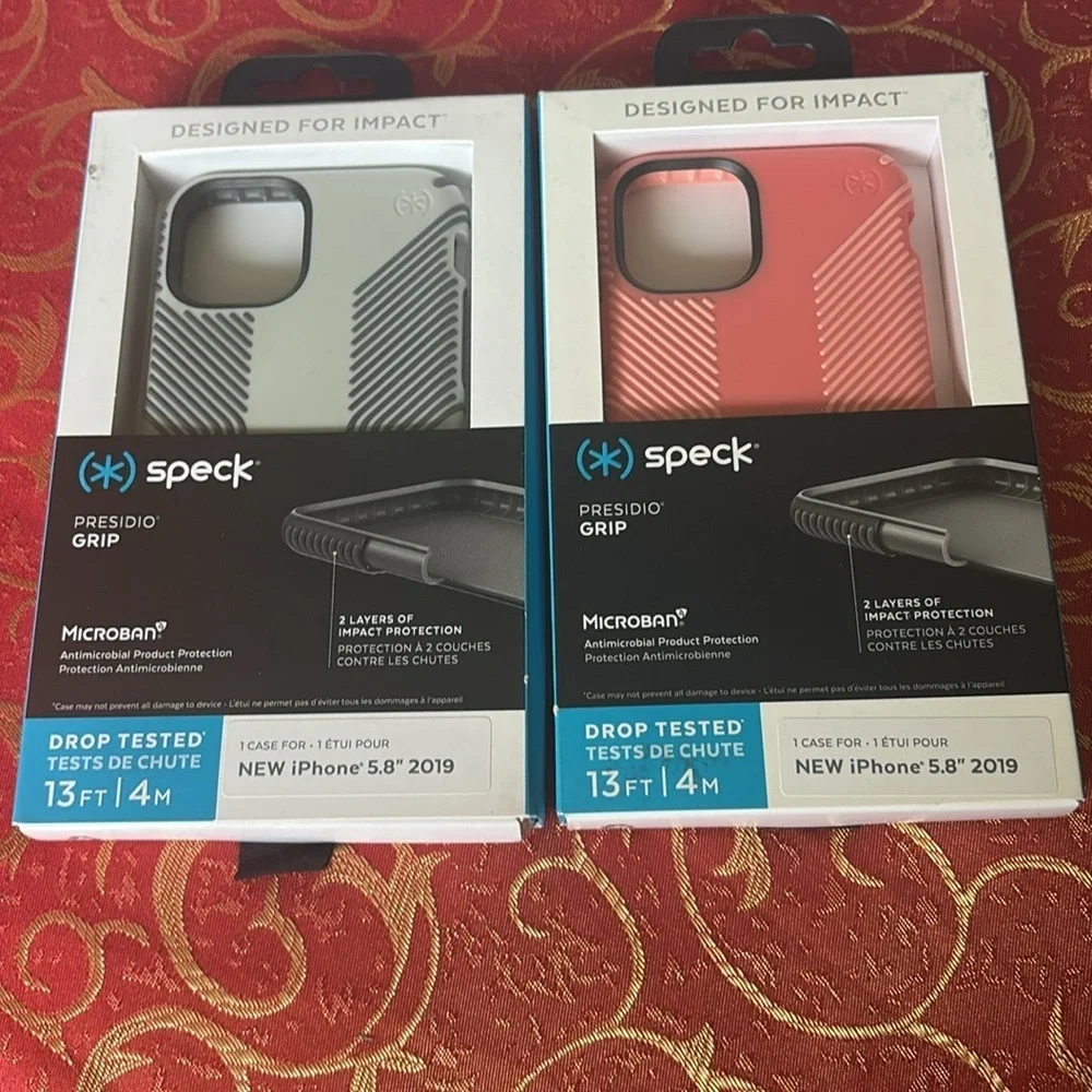 Lot of 2 Speck iPhone Case Gray and Pink Protective Design